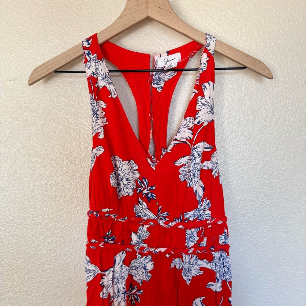 JAPNA • Red Floral Halter Maxi Beach Dress